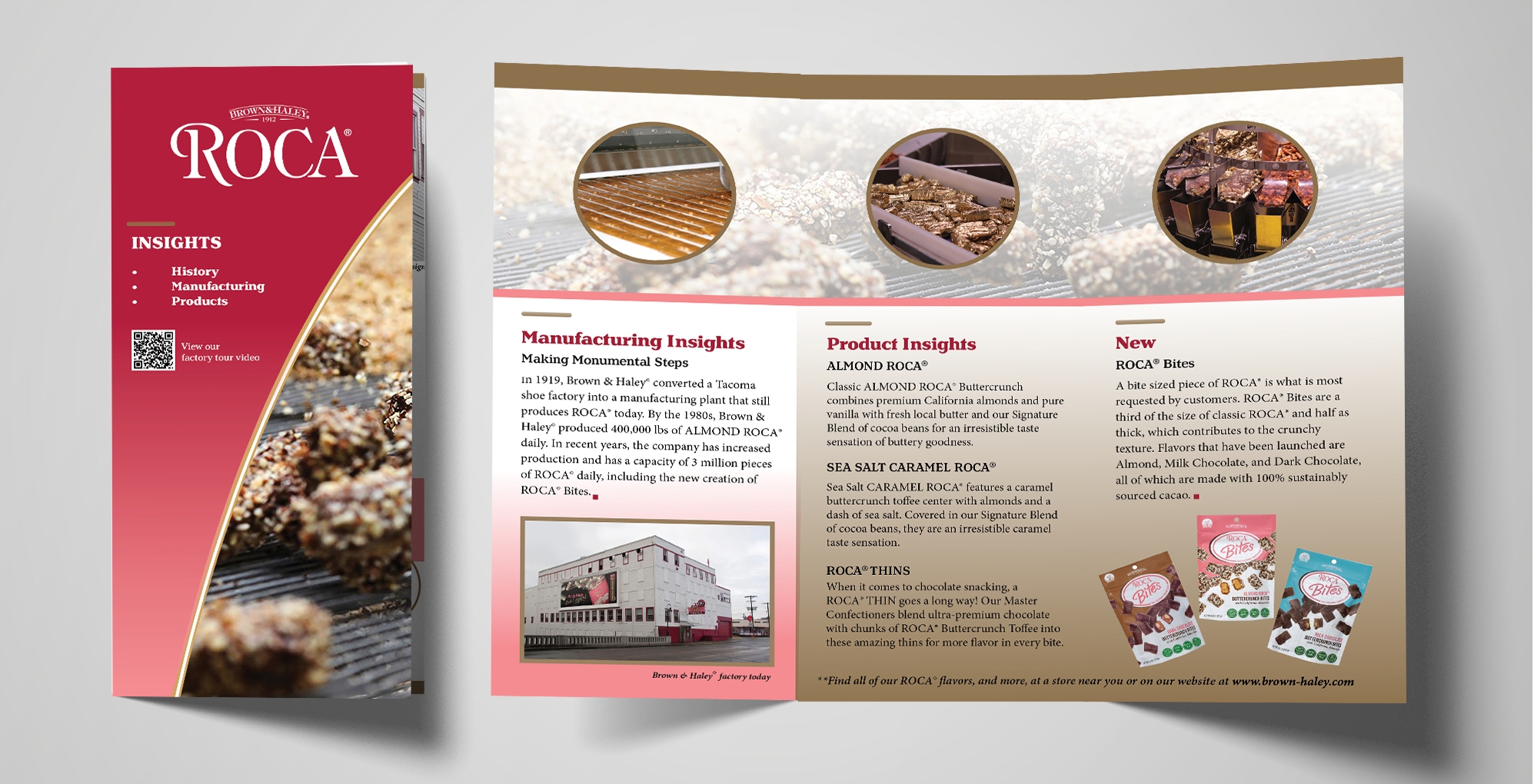 photo of a trifold brochure designed for Brown & Haley